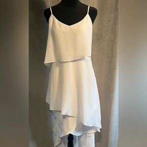 BCBG white flowy high-low dress in Large